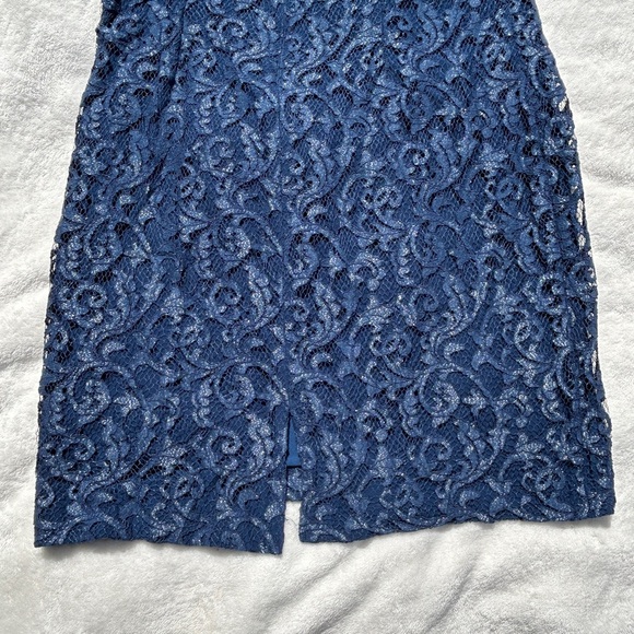 Lauren Ralph Lauren Women’s Christiana Dress 16 Navy Blue Floral Sheath Cocktail - Picture 9 of 16